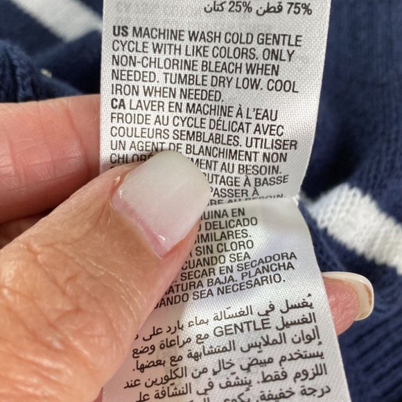 Charter Club Womens Navy and White Stripe Open Front Cardigan Size M Office Chic - Picture 5 of 9